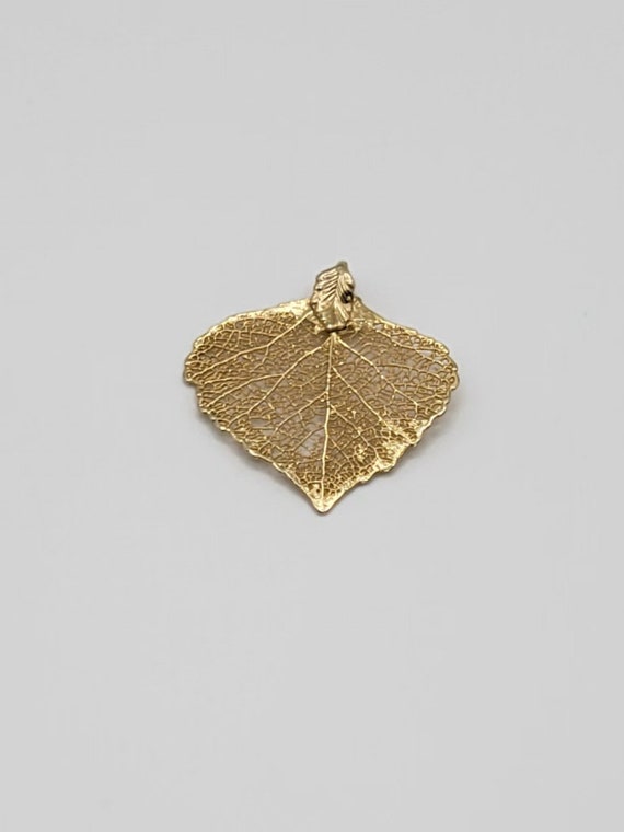 Gold Dipped Aspen Leaf Heart Shape Vintage 1970's