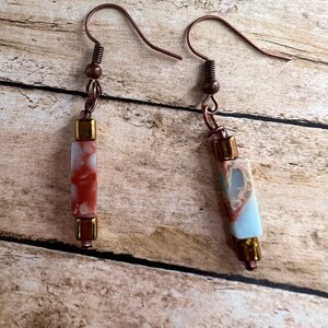 Natural emperor  stone rectangle earring