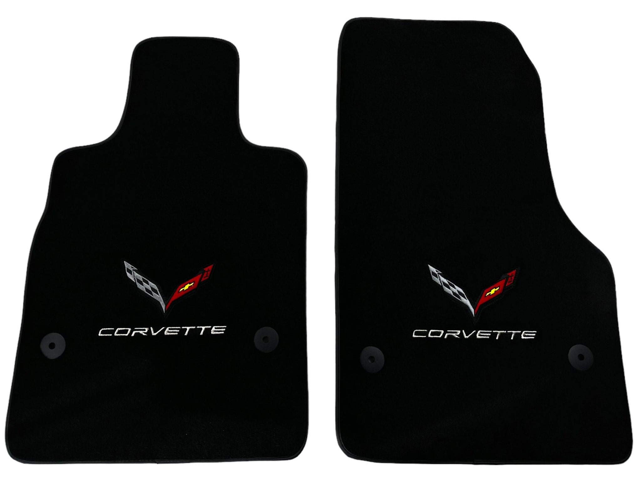 C5 Corvette Red Diamond Plate Aluminum Floor Mats 2pc