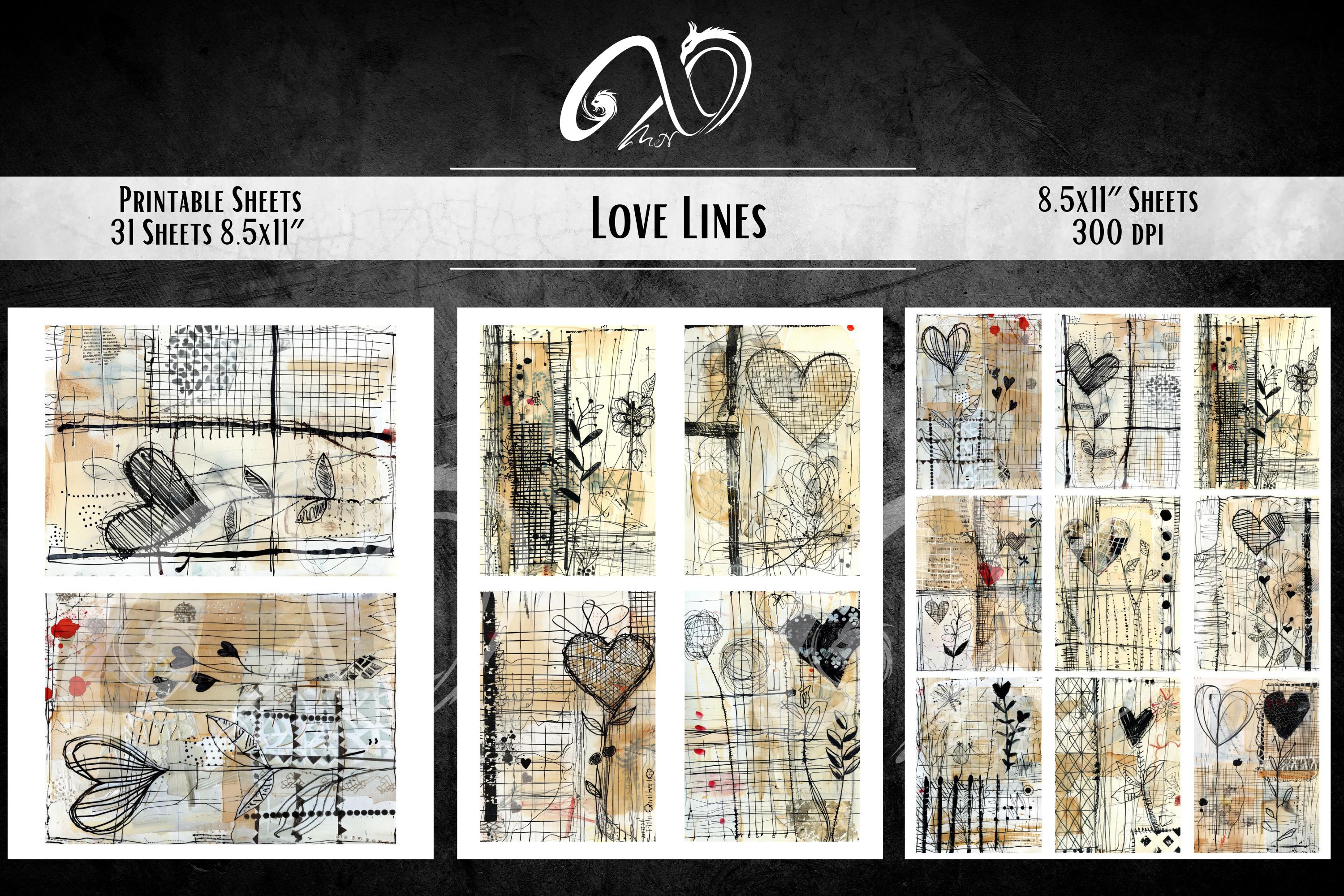 Love Lines, Abstract, Romantic Sketch, Digital Download