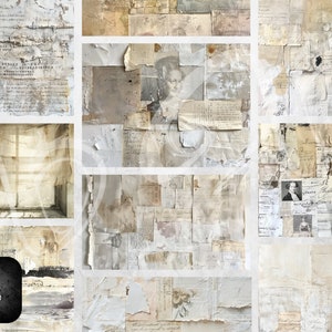 Distressed Aged Papier, Vintage Distressed Hintergründe Printable Journaling Scrapbooking Rustikale Digitale Antike Texturen Seiten Vintage Grunge Bild 9