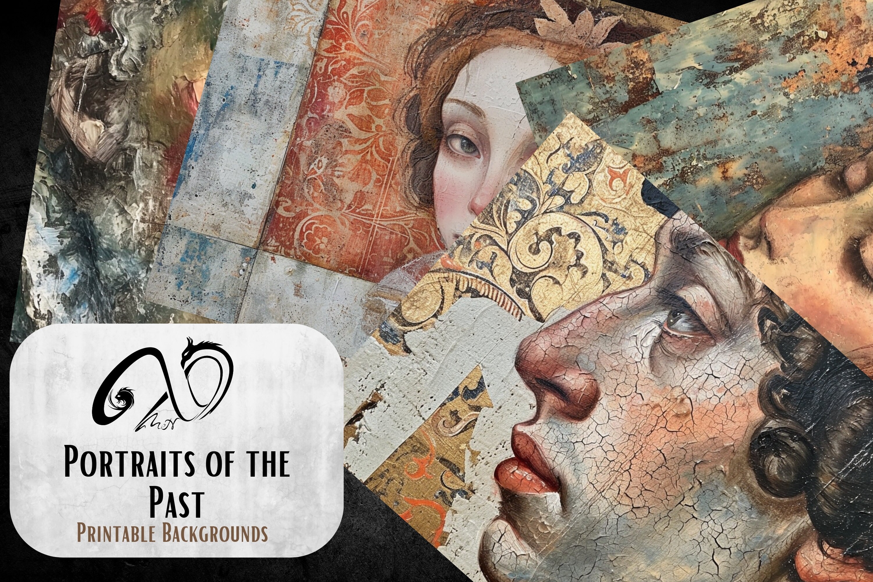 Renaissance Portrait Digital Collage Sheet, Scrapbook Ephemera (PDF) - Etsy