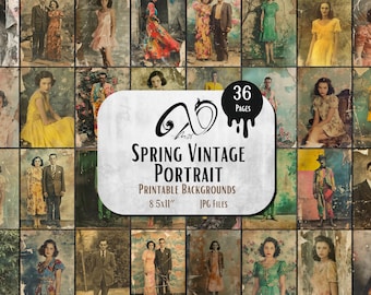 Spring 1930s Vintage Portrait, Printable Ephemera (Digital Download)
