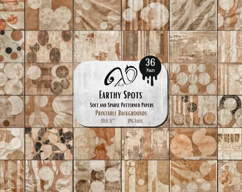 Rustic Earthy Spots Textures, Printable Paper Pack (PDF)