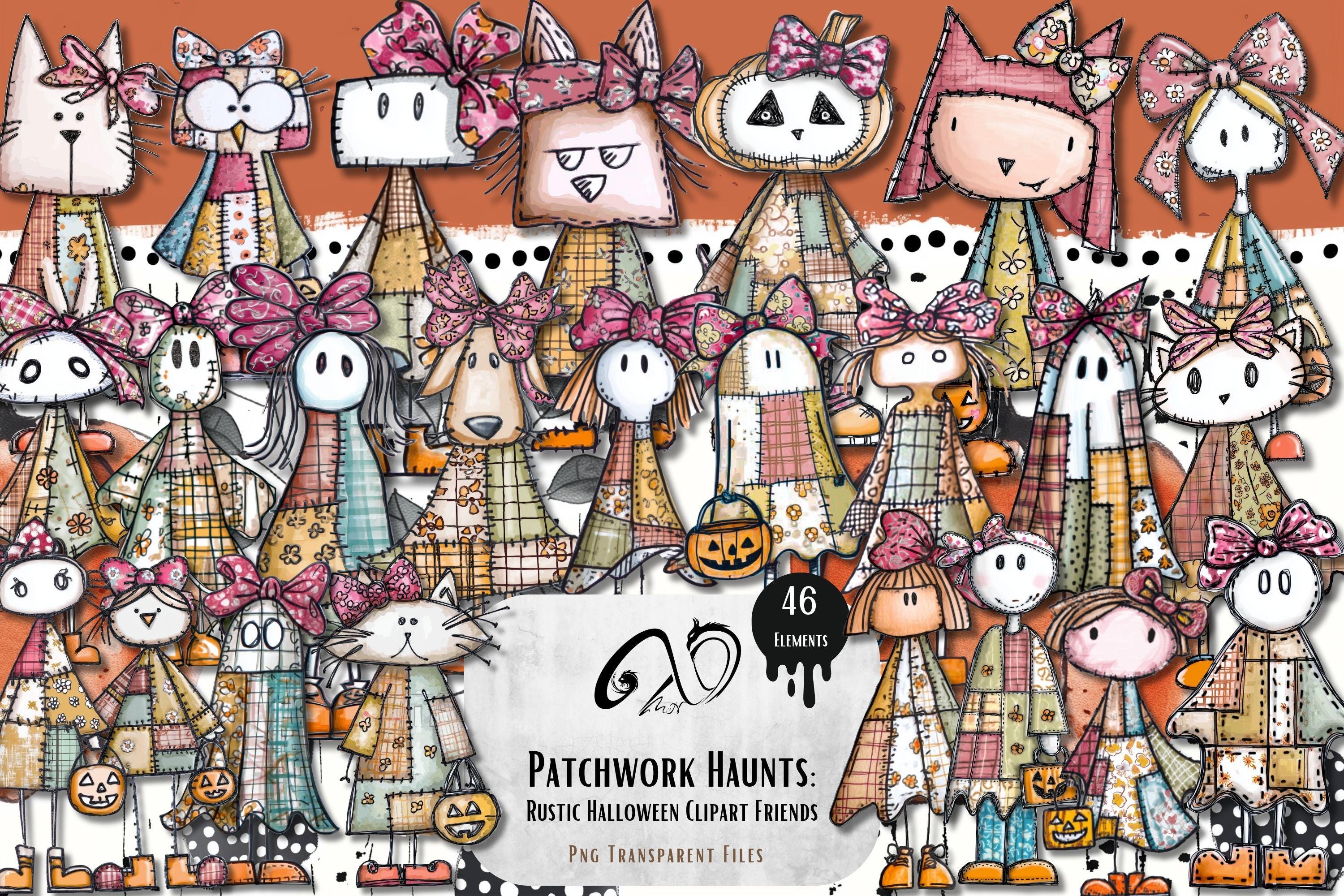 Patchwork Ragdoll Rustic Halloween Clipart: Patchwork Ragdoll PNG Images (digital ...