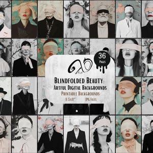 Geblinddoekte schoonheid: kunstzinnige digitale achtergronden, efemere digitale junkdagboeken, afdrukbare antieke foto's, plakboekkit, collagevel, ATC