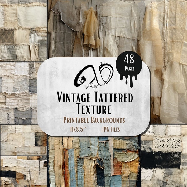 Vintage Tattered Texture, Digital Download, Old digital paper, Fabric digital paper, scrapbook paper, rustic wedding backgrounds texture