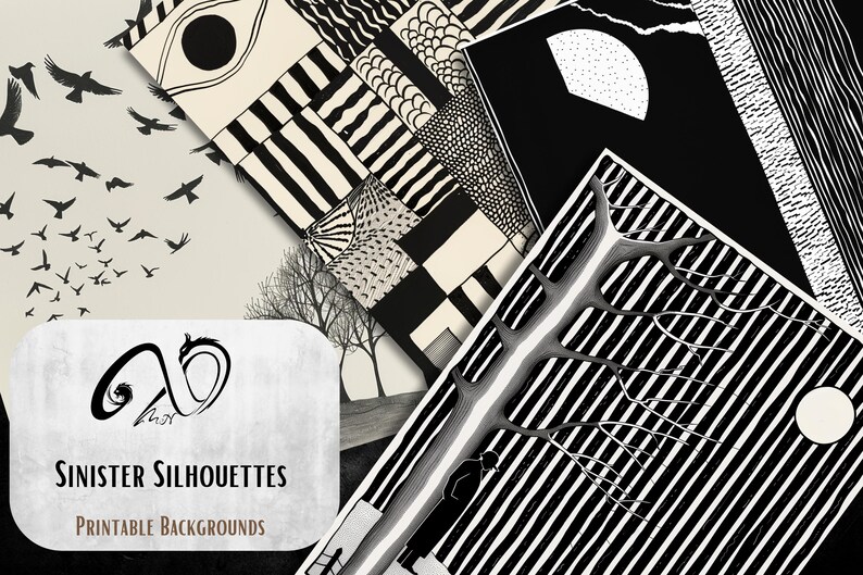 Sinister Pattern Sinister Silhouettes Paper Collection: Gothic Halloween Backgrounds ...