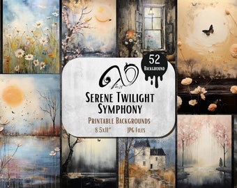Dreamy Landscape Paper – 52 Pastel Painting Digital Backgrounds (Digital Download)