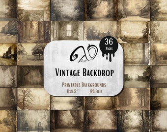 Vintage Backdrop, Vintage Distressed scene backgrounds Printable Journaling, Scrapbooking Rustic Digital Backdrops whimsical Portrait studio