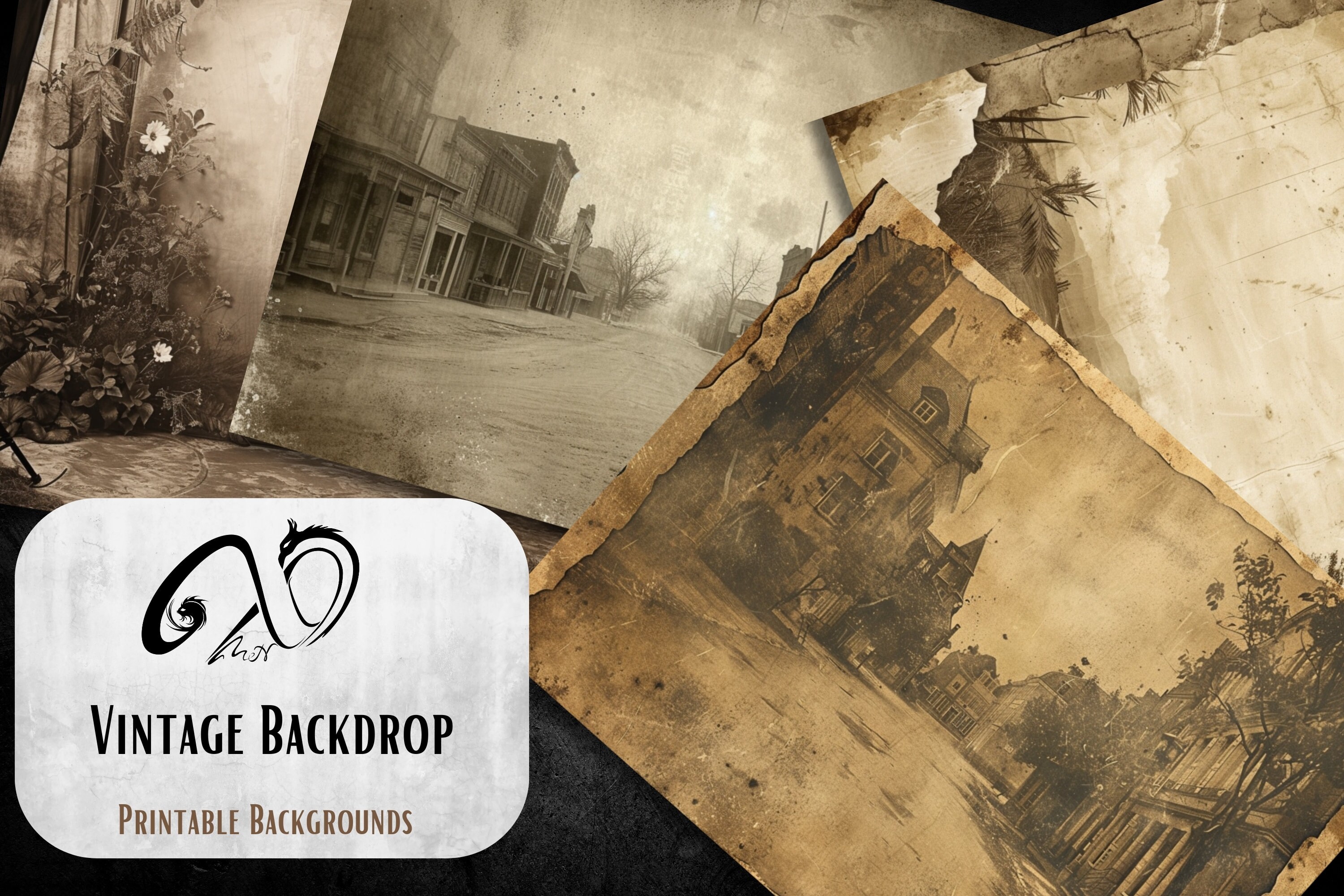 Vintage Photography Backdrop, Rustic Distressed Scenes (digital ...