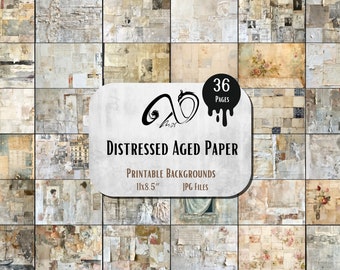 Carta invecchiata invecchiata, sfondi invecchiati vintage Stampabile Journaling Scrapbooking Texture antiche digitali rustiche Pagine Vintage Grunge