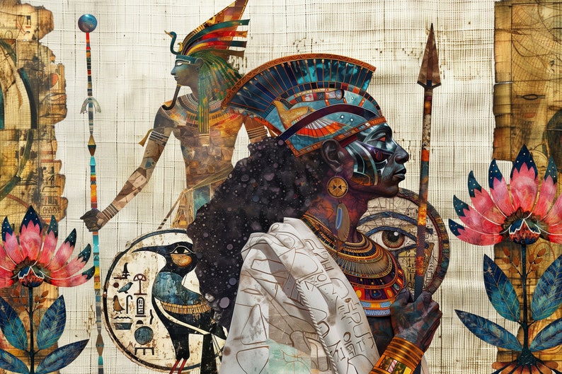 Antichi divertimenti: capricciose clipart egiziane, oggetti effimeri, scrapbooking stampabile con tecnica mista, Cleopatra, occhio di Horus, piramidi, faraone immagine 8