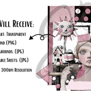 Whimsy Clips Paper Whimsical Clipart & Paper Kit: Pastel Scrapbooking Cutouts (digital ...