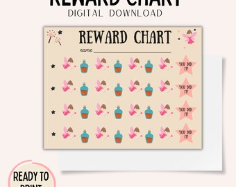 Reward Chart, Toddler Reward Chart, Reward Chart Printable, Fairy Reward Chart, Magic Reward Chart, Digital Download