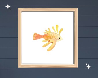 Kids wall art, Watercolor Sea Life, Printable wall Art, Playroom wall art, Nursery wall art, Room decor, Watercolor prints