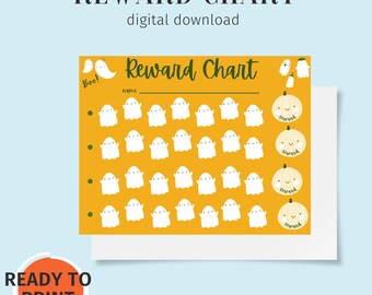 Reward Chart, Toddler Reward Chart, Reward Chart Printable, Halloween Reward Chart, Digital Download