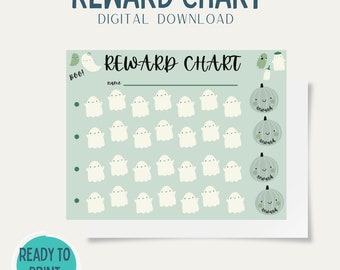 Reward Chart, Toddler Reward Chart, Reward Chart Printable, Halloween Reward Chart, Digital Download