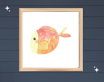 Kids wall art, Watercolor Sea Life, Printable wall Art, Playroom wall art, Nursery wall art, Room decor, Watercolor prints