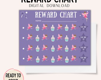 Reward Chart, Toddler Reward Chart, Reward Chart Printable, Fairy Reward Chart, Magic Reward Chart, Digital Download
