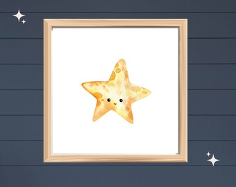 Kids wall art, Watercolor Sea Life, Printable wall Art, Playroom wall art, Nursery wall art, Room decor, Watercolor prints