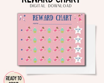 Reward Chart, Toddler Reward Chart, Reward Chart Printable, Fairy Reward Chart, Magic Reward Chart, Digital Download