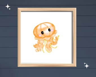 Kids wall art, Watercolor Sea Life, Printable wall Art, Playroom wall art, Nursery wall art, Room decor, Watercolor prints