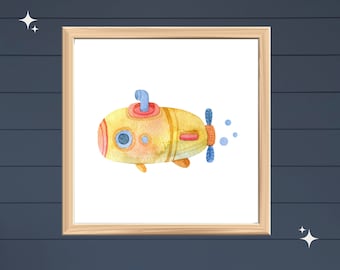 Kids wall art, Watercolor Sea Life, Printable wall Art, Playroom wall art, Nursery wall art, Room decor, Watercolor prints