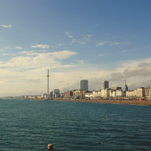 Landscape of Brighton Seafront from Brighton Palace Pier | Brighton Landscape | i360 Tower | Digital Print