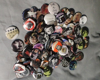 Music, Band, Rock, Pins Buttons Pinback Random 5 Pack of 1 Inch Pins Free Shipping in CANADA