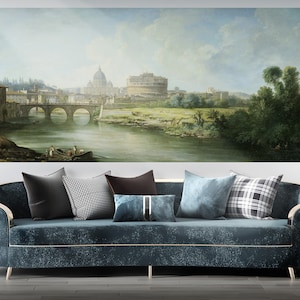 Arte de pared de paisaje extra grande, póster de pared. Lienzo de vinilo Peel & Stick o impresión en papel. Adhesivo artístico, extraíble. Gran decoración de pared.