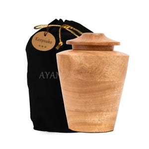 Handmade Wood Cremation Urn for Ashes: Durable & Secure, 5x4 Inches