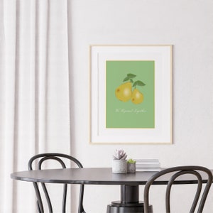 Pear Fruit with Green Leaves and title "We Ripened Together" - Printable Wall Art for Home Decor - Digital Download