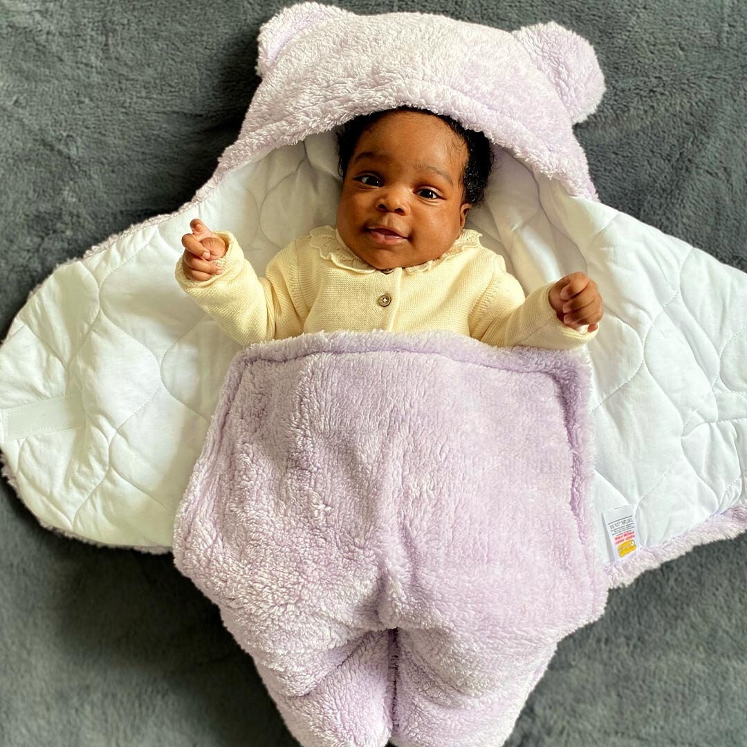 Fluffy Baby Bear Pram Suit / Swaddle Lilac Etsy