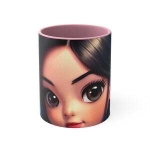 Chibi Mug  Close-Up Eyes Coffee  Tea Mug - Adorable. Cartoon Character Design -Accent Coffee Mug, 11oz