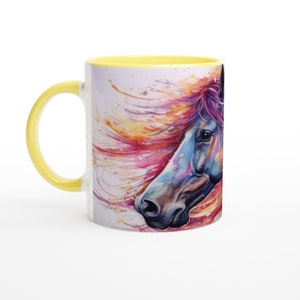 Horse Lovers Mug. Cup printed with horse. gift birthday Christmas 11oz Ceramic Mug with Color Inside
