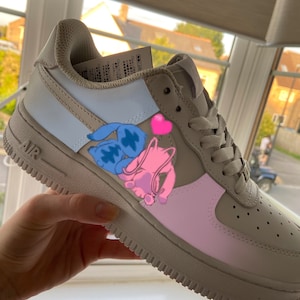 Stitch and Angel Shoe Hand Painted AF1 Trainer
