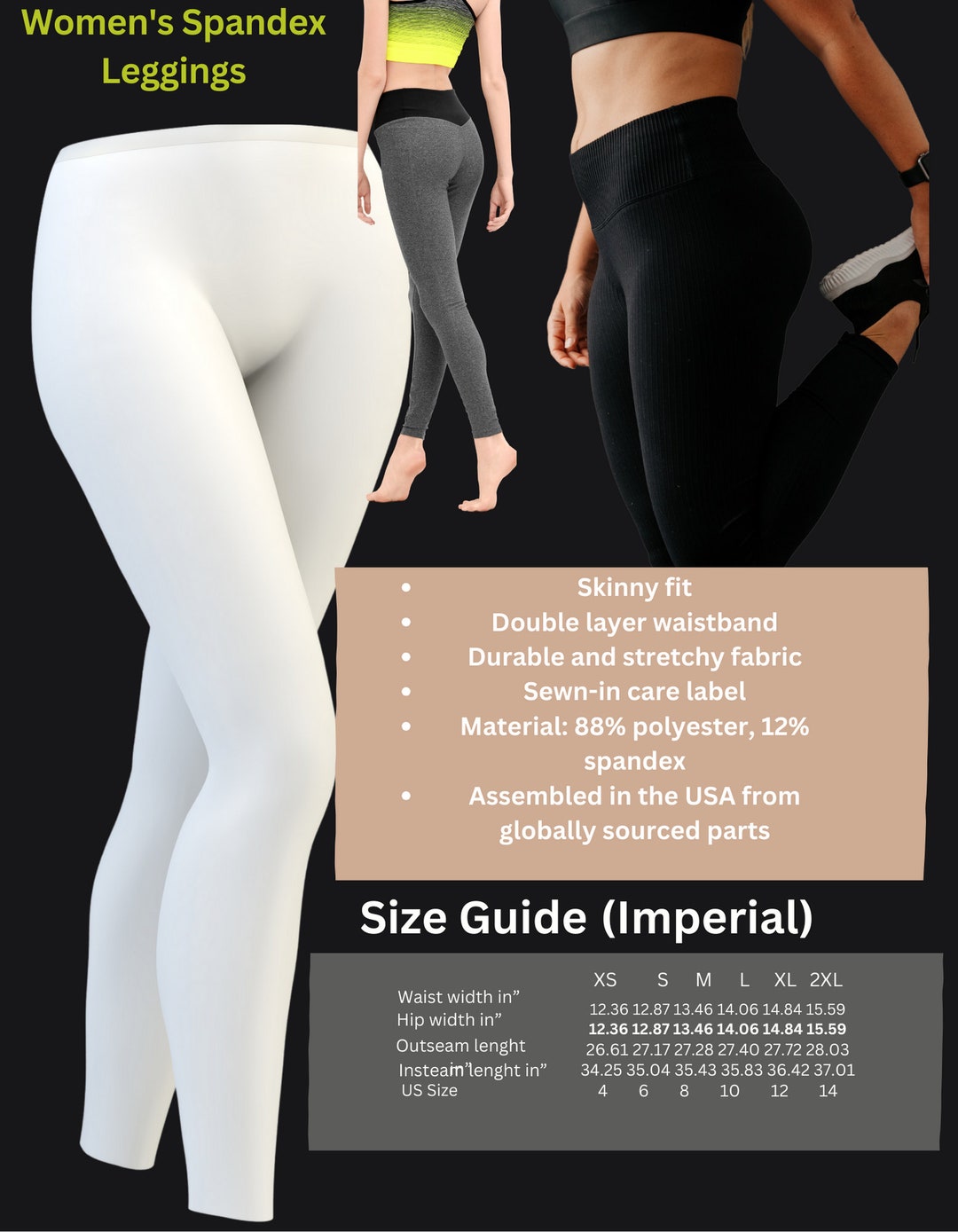 Women's Spandex Leggings, Flower Leggings, Workout Leggings, Customized