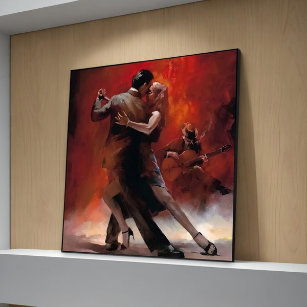 Couples dansant le tango sur toile - Décoration murale romantique pour la maison, cadeau parfait pour la Saint-Valentin