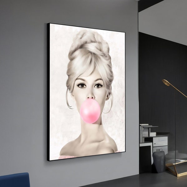 Marilyn Monroe Gum Poster - Chic Canvas Painting, Modern Wall Decor Pop Art, Iconic Celebrity Artwork for Home Styling