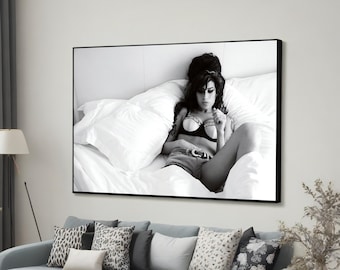 Amy Winehouse Canvas Art Print, Famous Singer Wall Decor, Woman Singer Gift, Canvas Decor, Famous Art