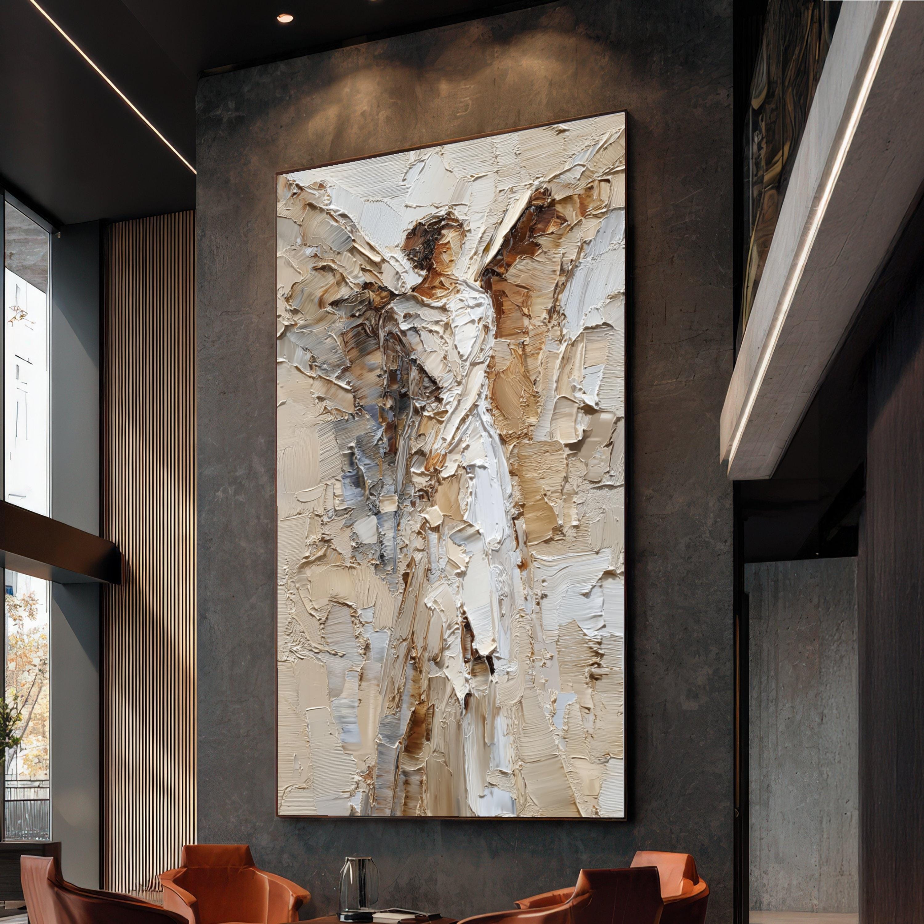 Abstract Angelic Figure Canvas Wall Art, Neutral Tones, Modern ...