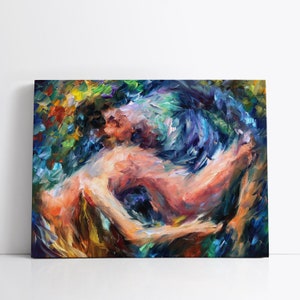 Sea of Emotion Leinwand Gemälde Sinnliche nackte Paar Gemälde, romantische Wandkunst für Valentinstag Geschenk, Schlafzimmer Dekor, Liebhaber Kunst Bild 2