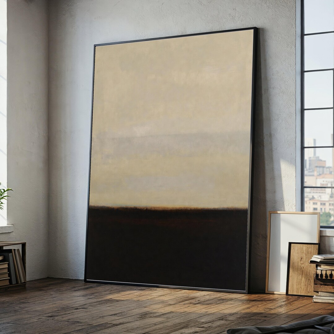 Mark Rothko Netural Mark Rothko Minimalist Abstract Canvas, Modern Neutral Color Block Wall ...