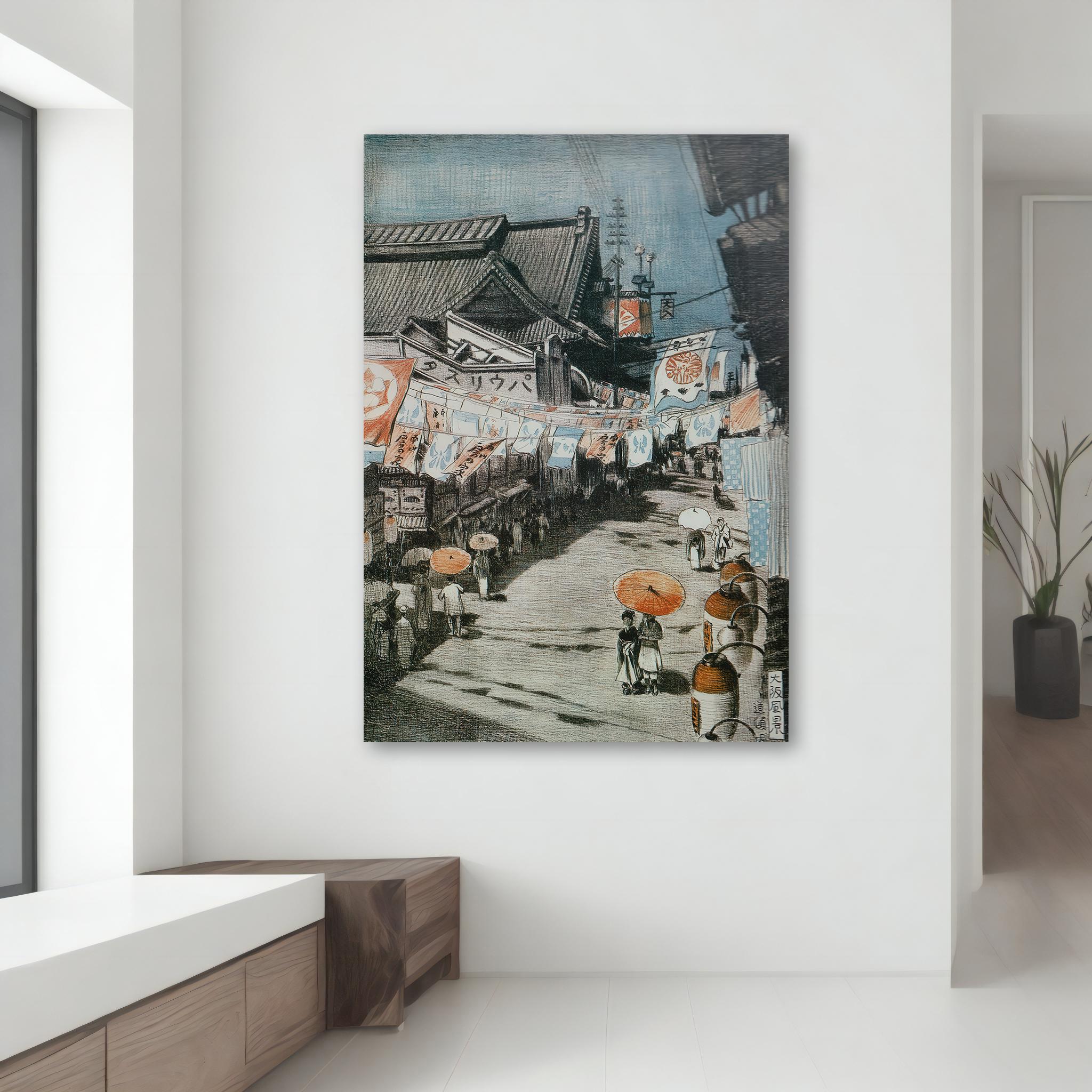 Dotonbori by Oda Kazuma 1917 – Vintage Osaka Street Canvas