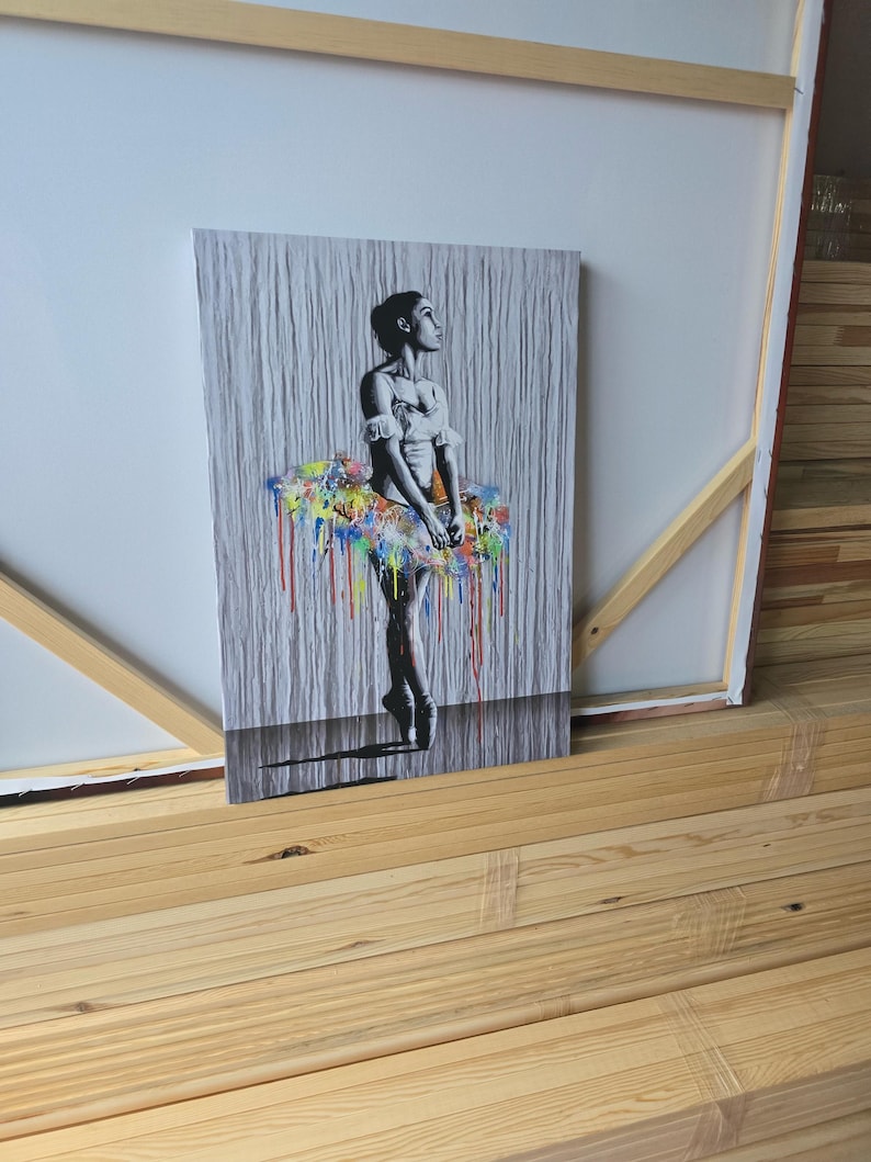 Colorful Passionate Couple Canvas Painting Vibrant Abstract Art