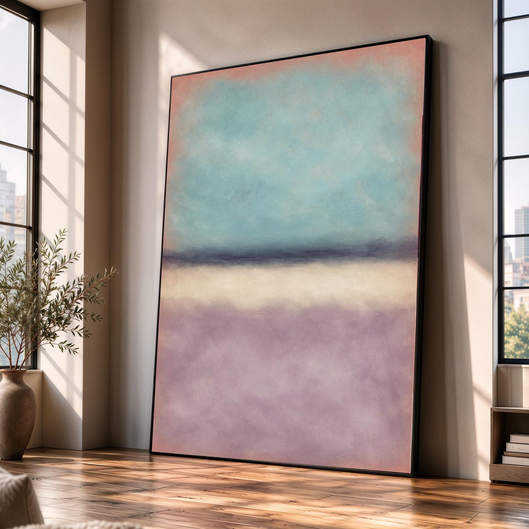 Mark Rothko Canvas Print, Abstract Wall Art in Soft Blue and Purple ...