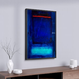 Mark Rothko Canvas Painting - Deep Blue and Red Abstract Wall Art, Modern Home Decor, Unique Gift for Art Lovers