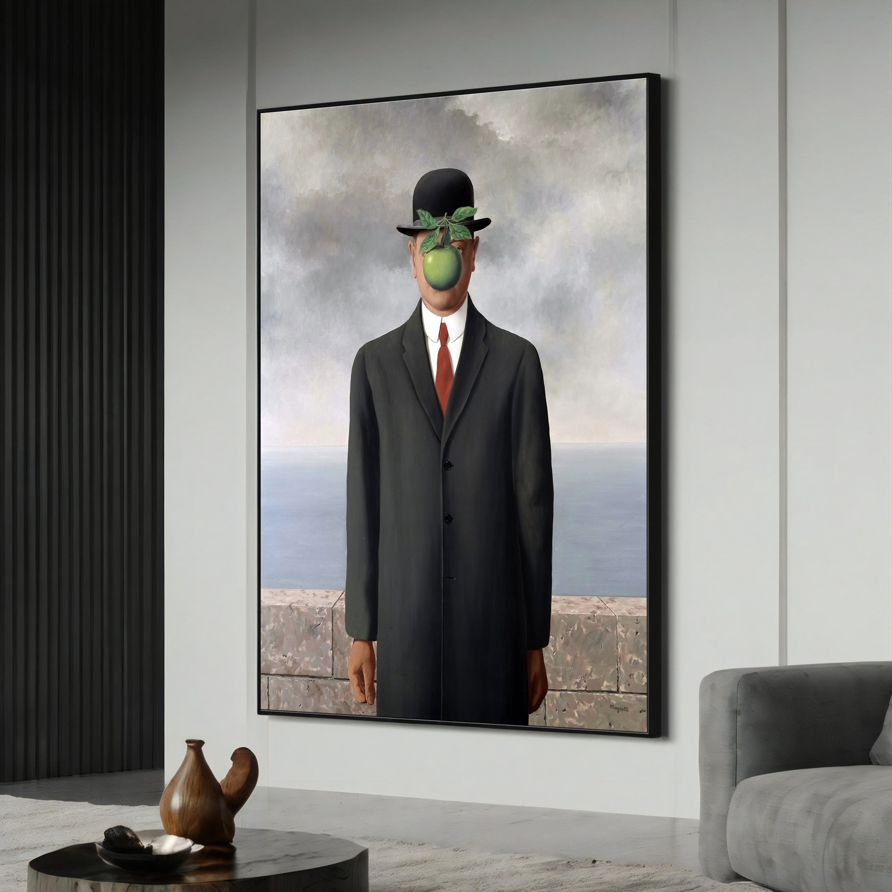 Rene Magritte 'Man of Sun' Canvas Painting, Surrealist Vintage Wall Art, Unique Home Decor, Art Lover Gift