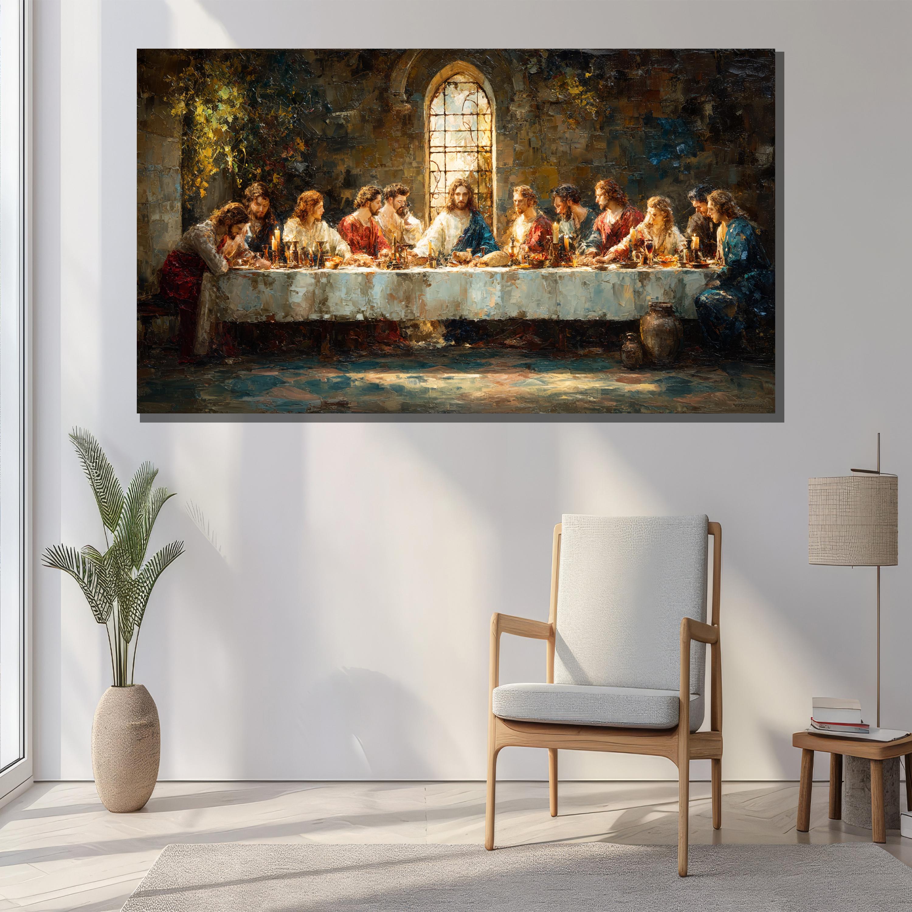Classic Last Supper Canvas Painting – Jesus and Disciples Wall Art ...